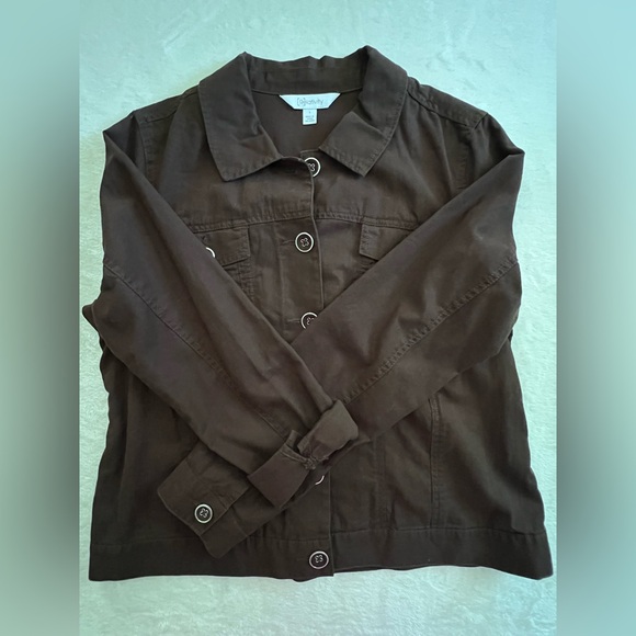 Relativity Lightweight Dark Brown Button Down Linen Blend Jacket, NWOT, Size L - Picture 7 of 15